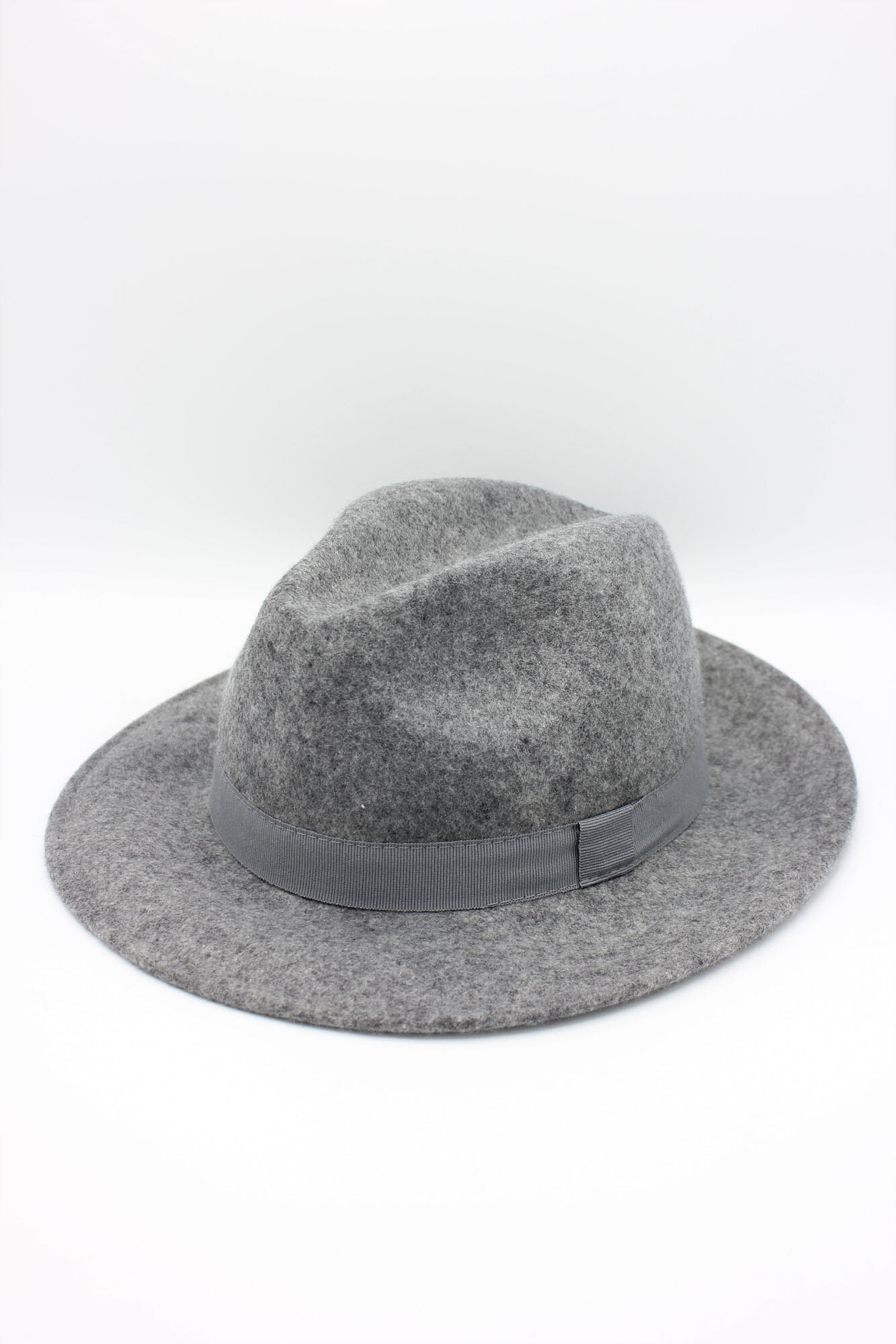 Mayorista Hologramme Paris - Fedora italiano de pura lana jaspeada Art.01 Mezcla Gris claro
