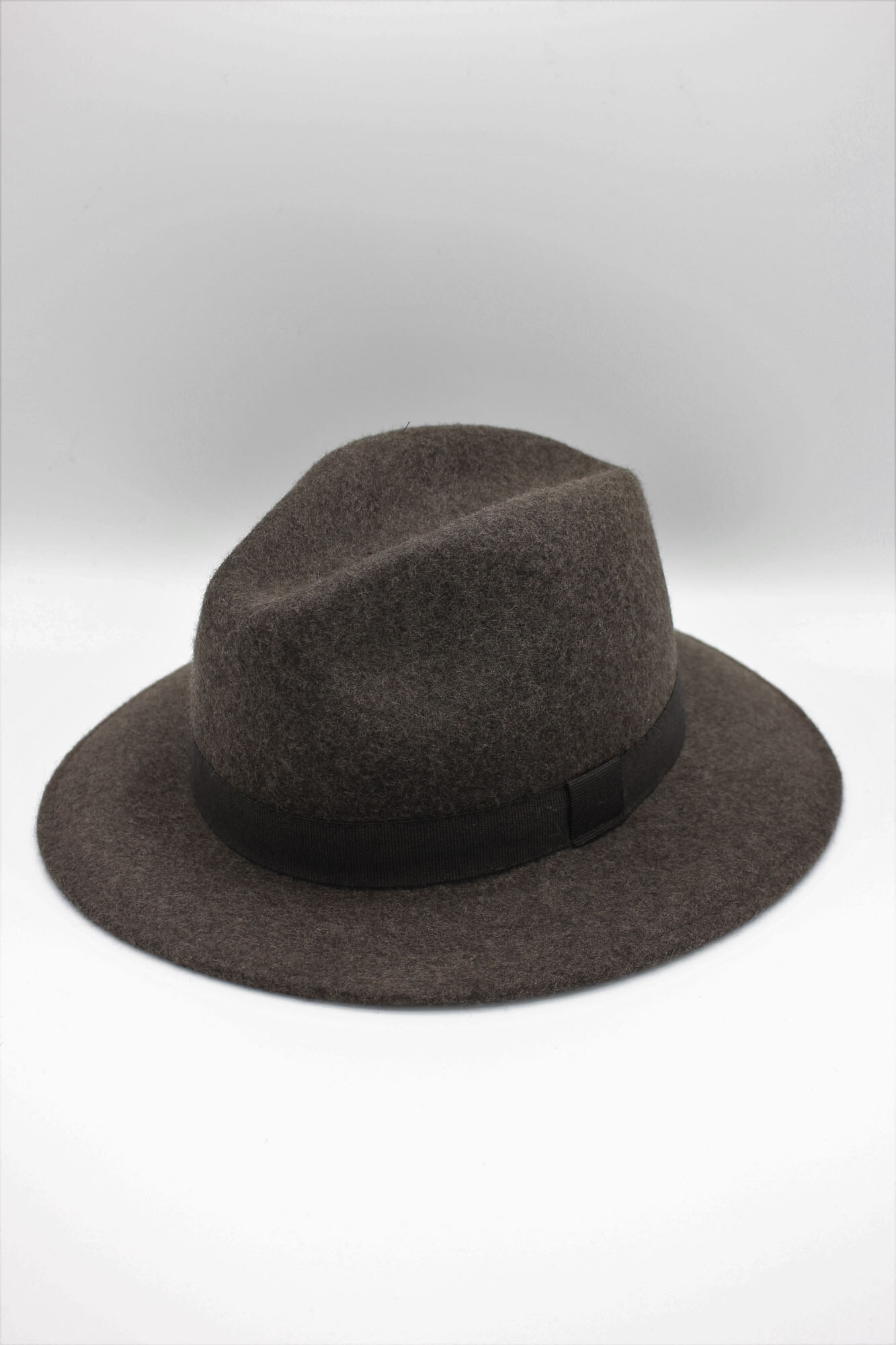 Mayorista Hologramme Paris - Fedora italiano de pura lana jaspeada Art.01 Mix Marrón