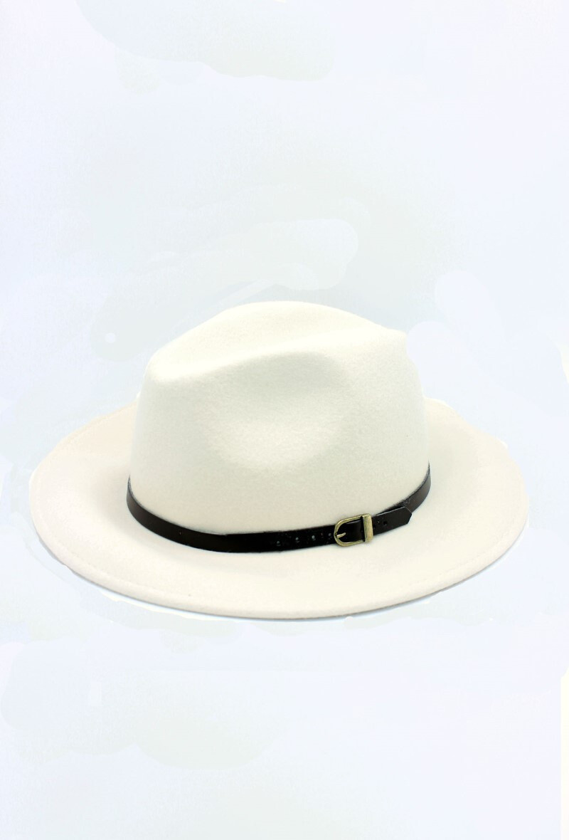 Wholesaler Hologramme Paris - Italian fedora in classic pure wool with leather belt