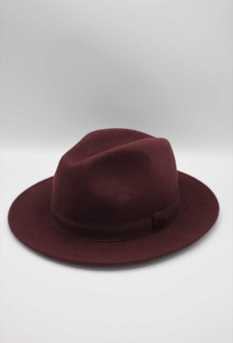 Großhändler Hologramme Paris - Italienischer Fedora in neuer Wolle. 01 Bordeaux