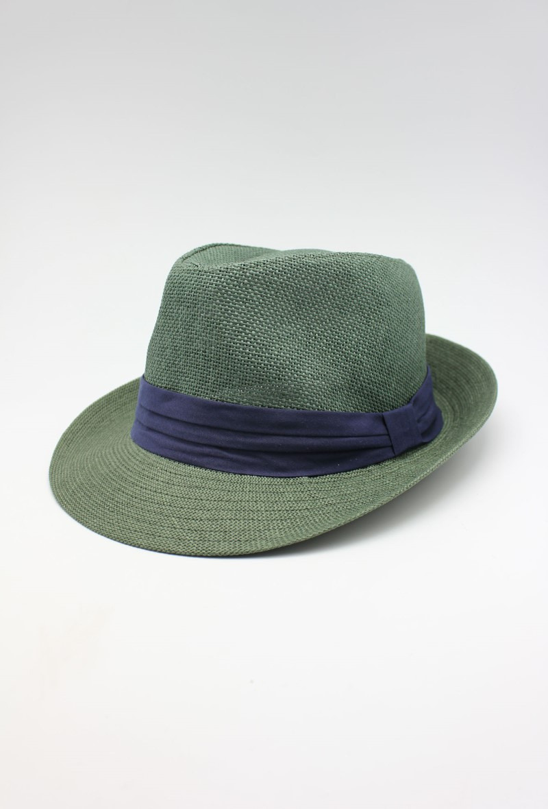 Wholesaler Hologramme Paris - Navy small ribbon brimmed paper hat