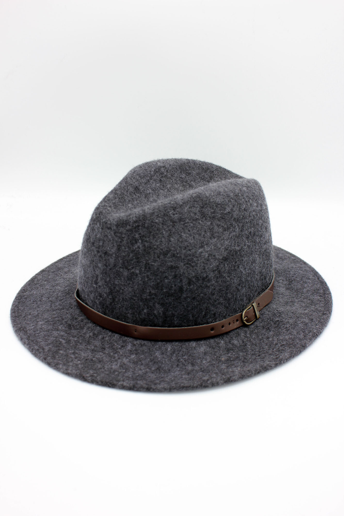 Wholesaler Hologramme Paris - Italian fedora in heather wool with leather belt