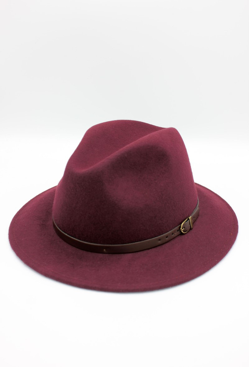 Großhändler Hologramme Paris - Italienischer Fedora in reiner neuer Wolle. 02 Bordeaux