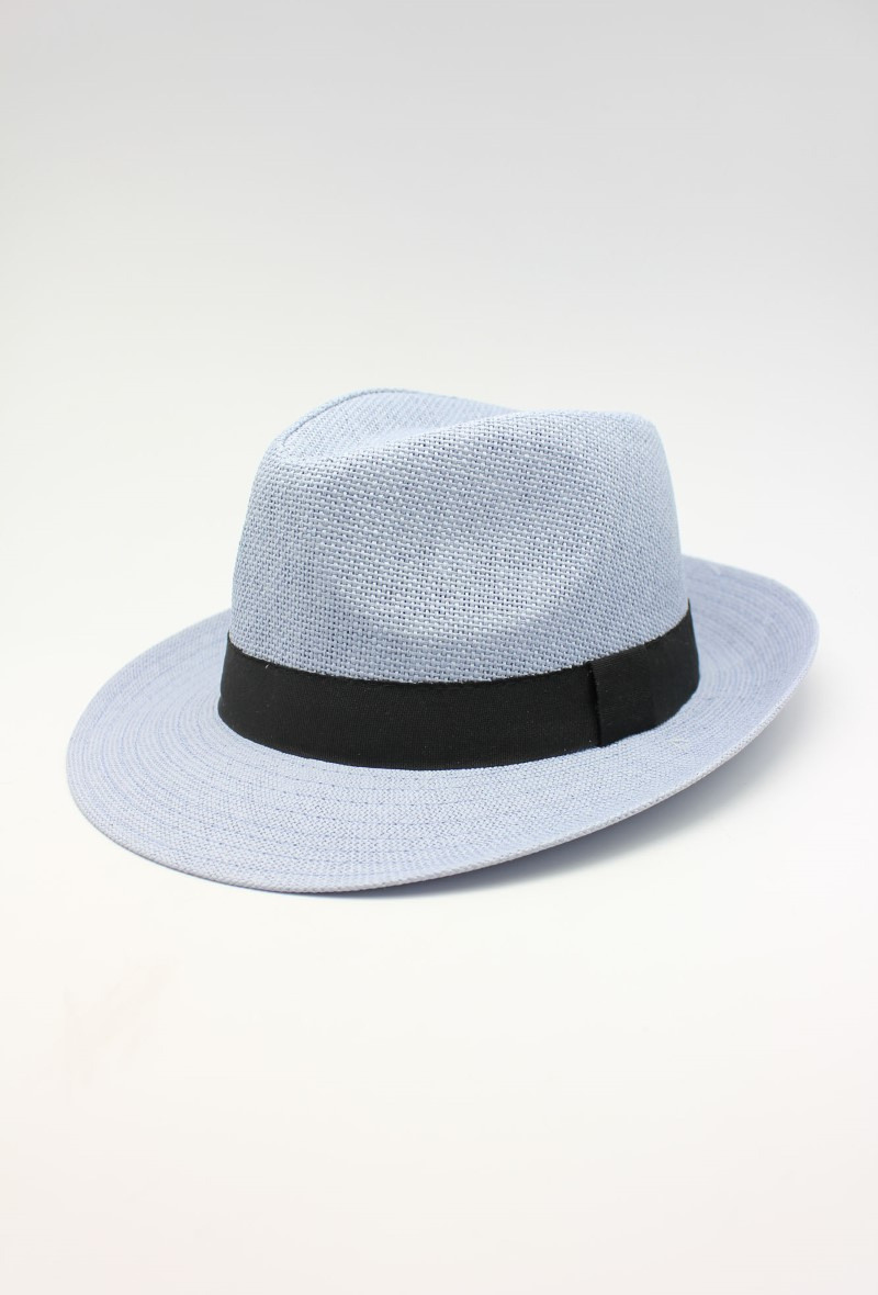 Wholesaler Hologramme Paris - Wide brimmed paper hat with black Gros Grain