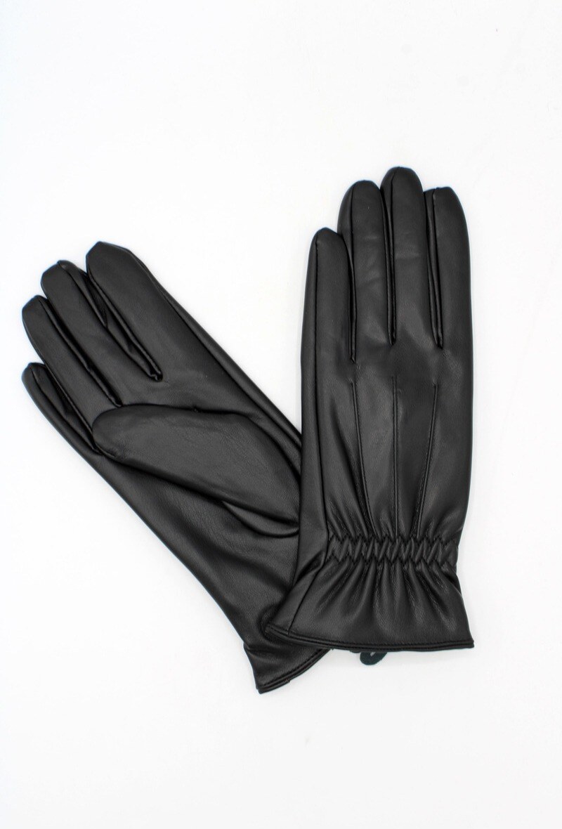 Mayorista Hologramme Paris - Guantes de piel sintética con pantalla táctil.
