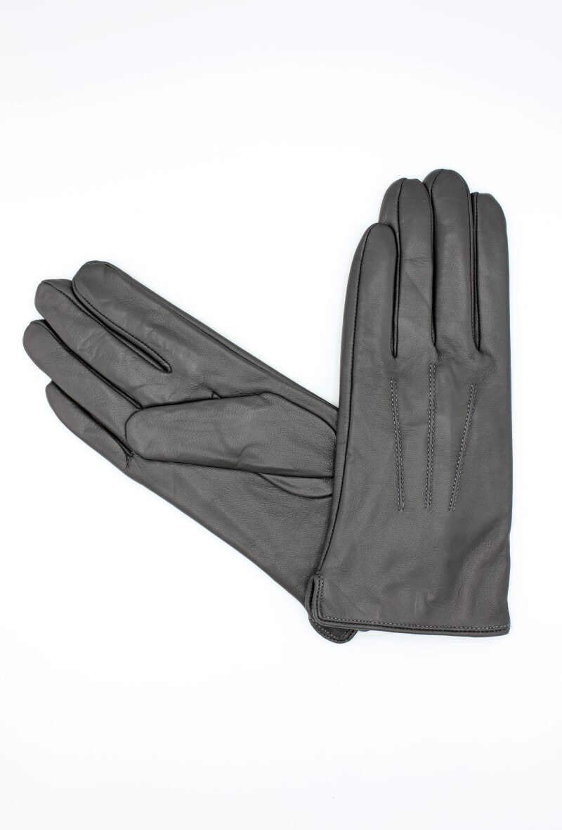 Grossiste Hologramme Paris - Gants en cuir Classique doublé Polaire 17120 Gris