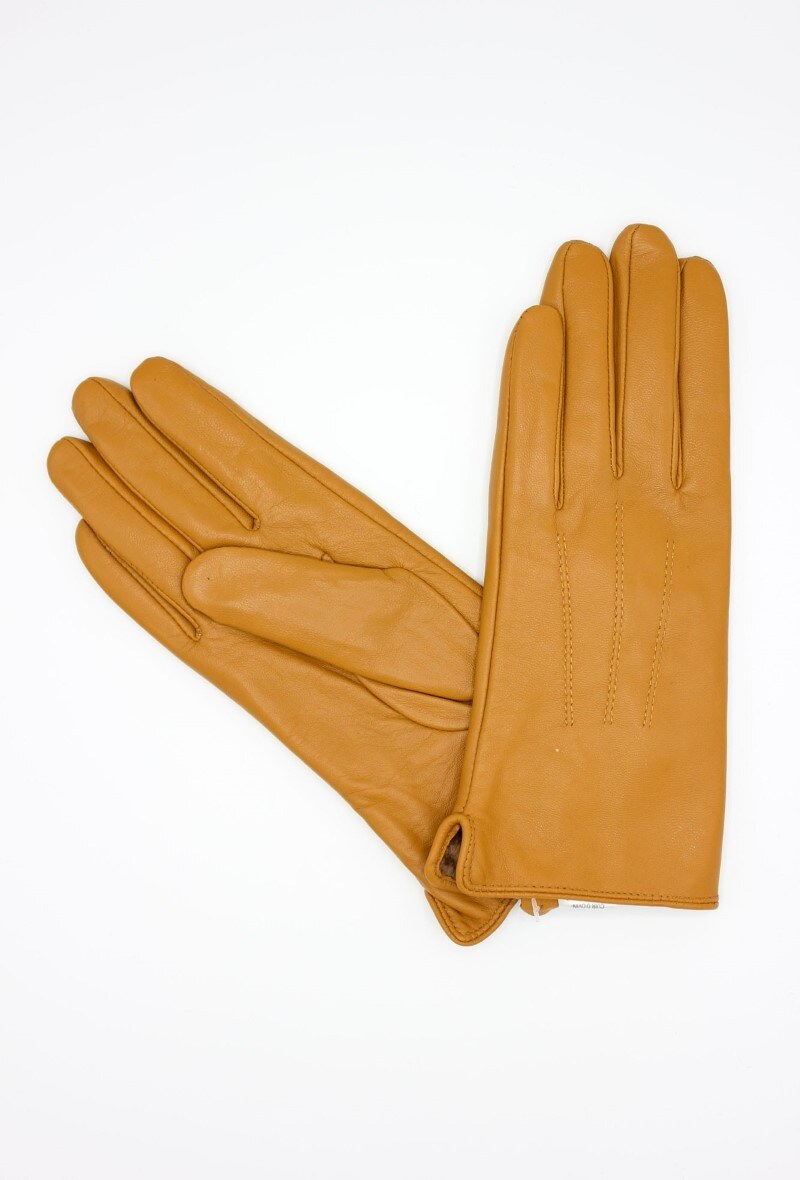 Grossiste Hologramme Paris - Gants en cuir Classique doublé Polaire 17120 Moutarde