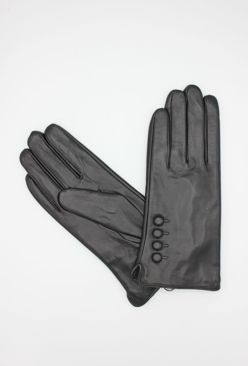 Grossiste Hologramme Paris - Gants en cuir Classique doublé Polaire 17122 Noir