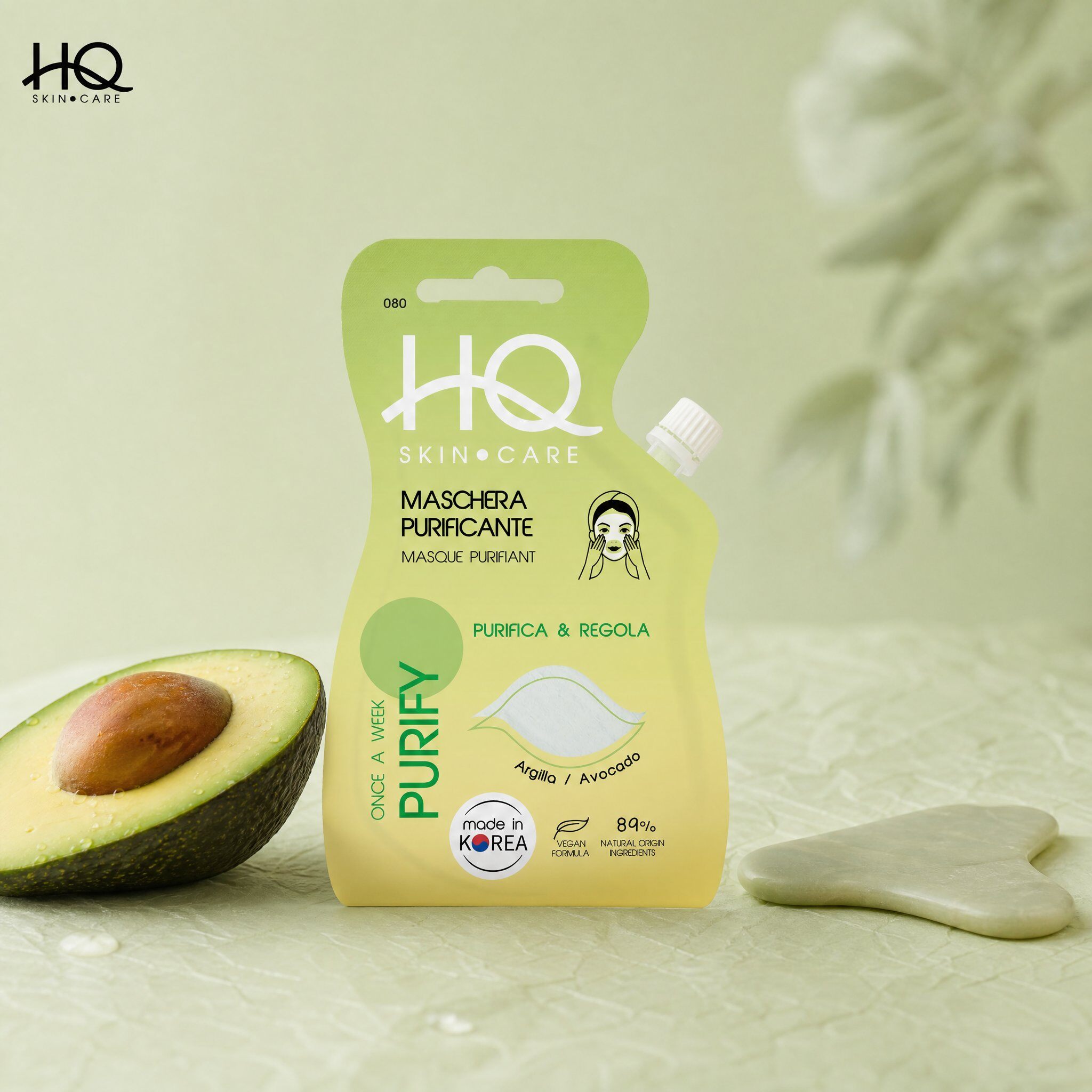 Mayorista HQ - HQ Mascarilla Purificante Facial - Arcilla Blanca, Aguacate y Vitamina E - Hecho en Corea