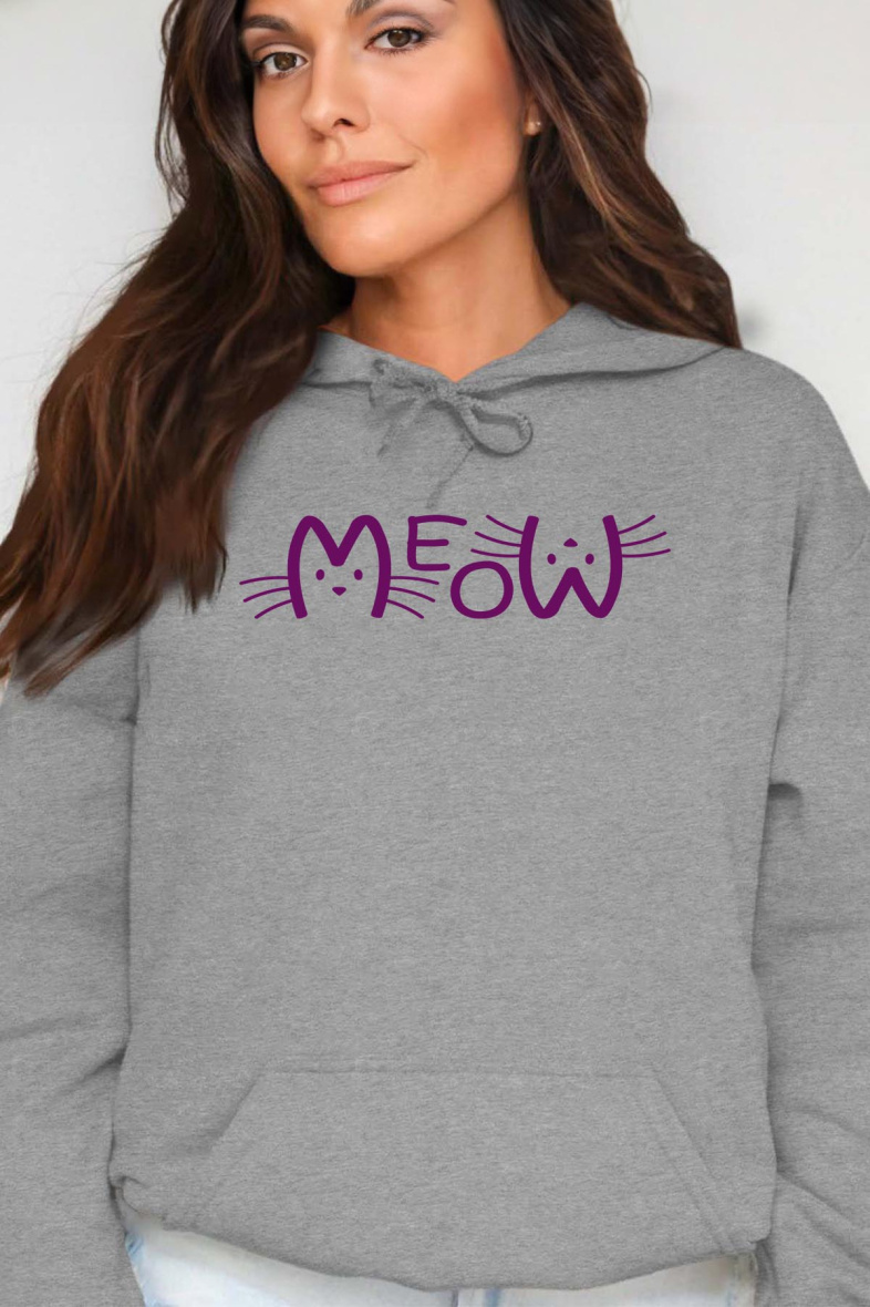 Grossiste I.A.L.D FRANCE - Meow violet - Sweat Capuche Femme