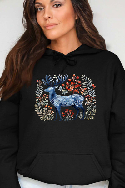 Grossiste I.A.L.D FRANCE - Nordic cerf - Sweat Capuche Femme Grossiste I.A.L.D FRANCE - Nordic cerf - Sweat Capuche Femme