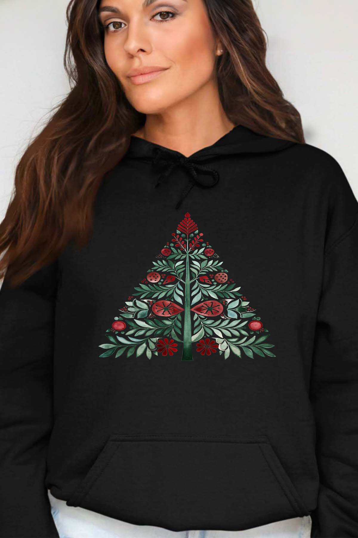 Grossiste I.A.L.D FRANCE - Sapin red green - Sweat Capuche Femme