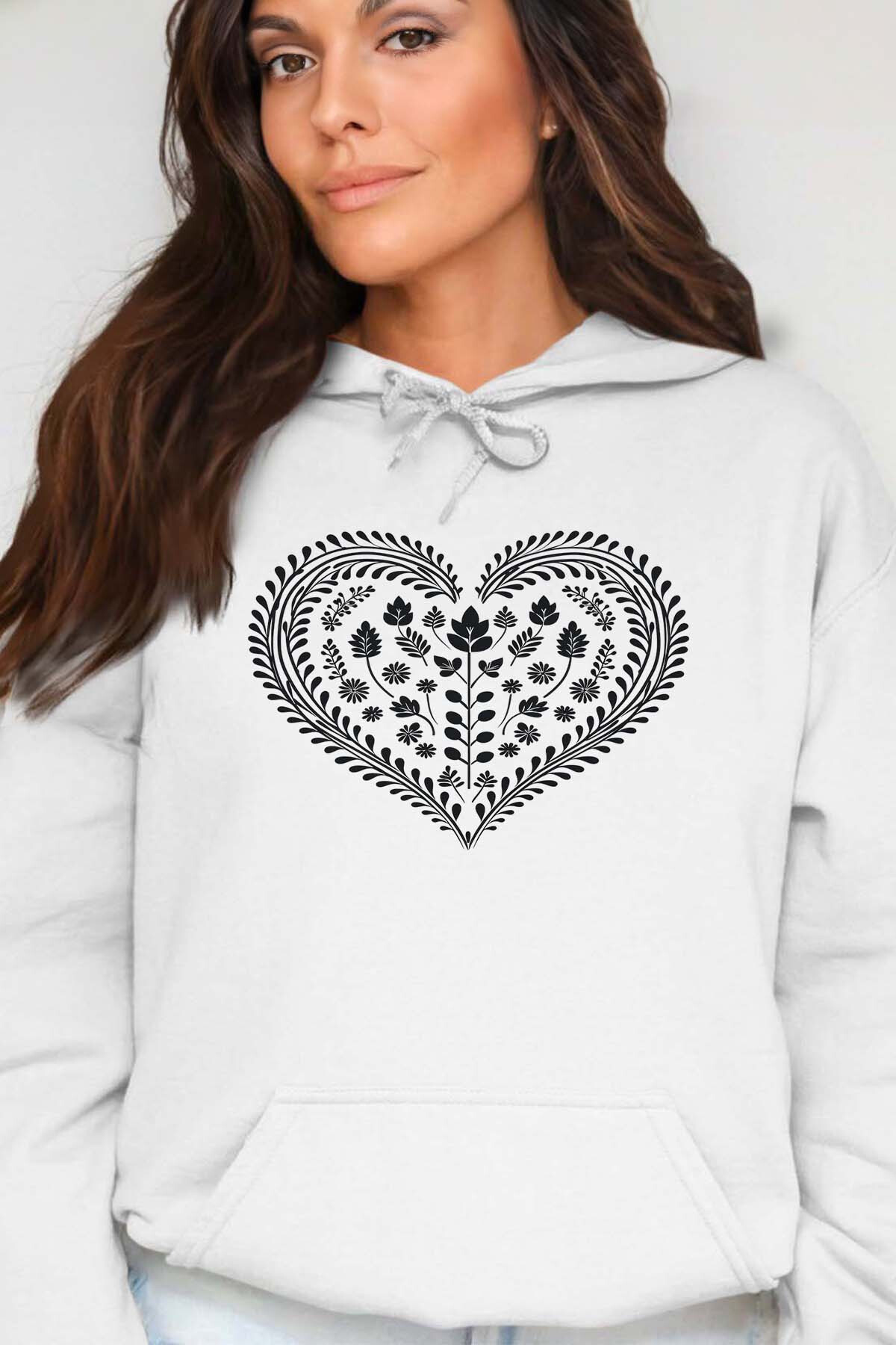 Grossiste I.A.L.D FRANCE - scandinav heart - Sweat Capuche Femme