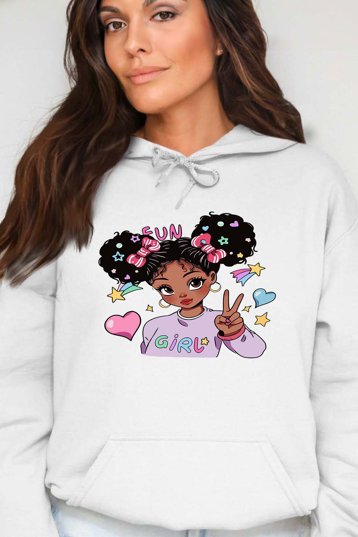Wholesaler I.A.L.D FRANCE - Ebony fun girl - Woman's Hooded sweatshirt