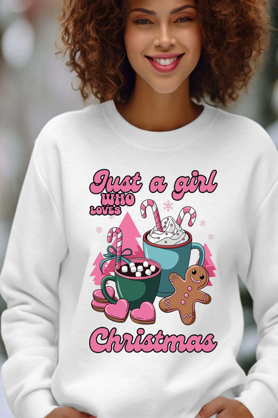 Grossiste I.A.L.D FRANCE - Just a Girl Xmas - Sweat Col Rond Femme Grossiste I.A.L.D FRANCE - Just a Girl Xmas - Sweat Col Rond Femme