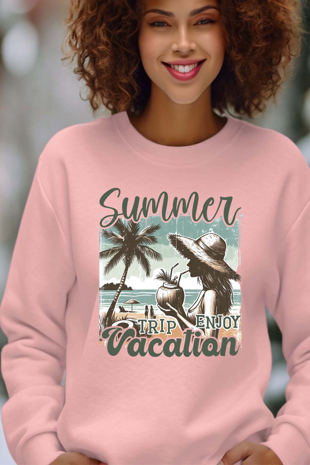 Mayorista I.A.L.D FRANCE - Disfruta de las vacaciones - Sudadera cuello redondo mujer