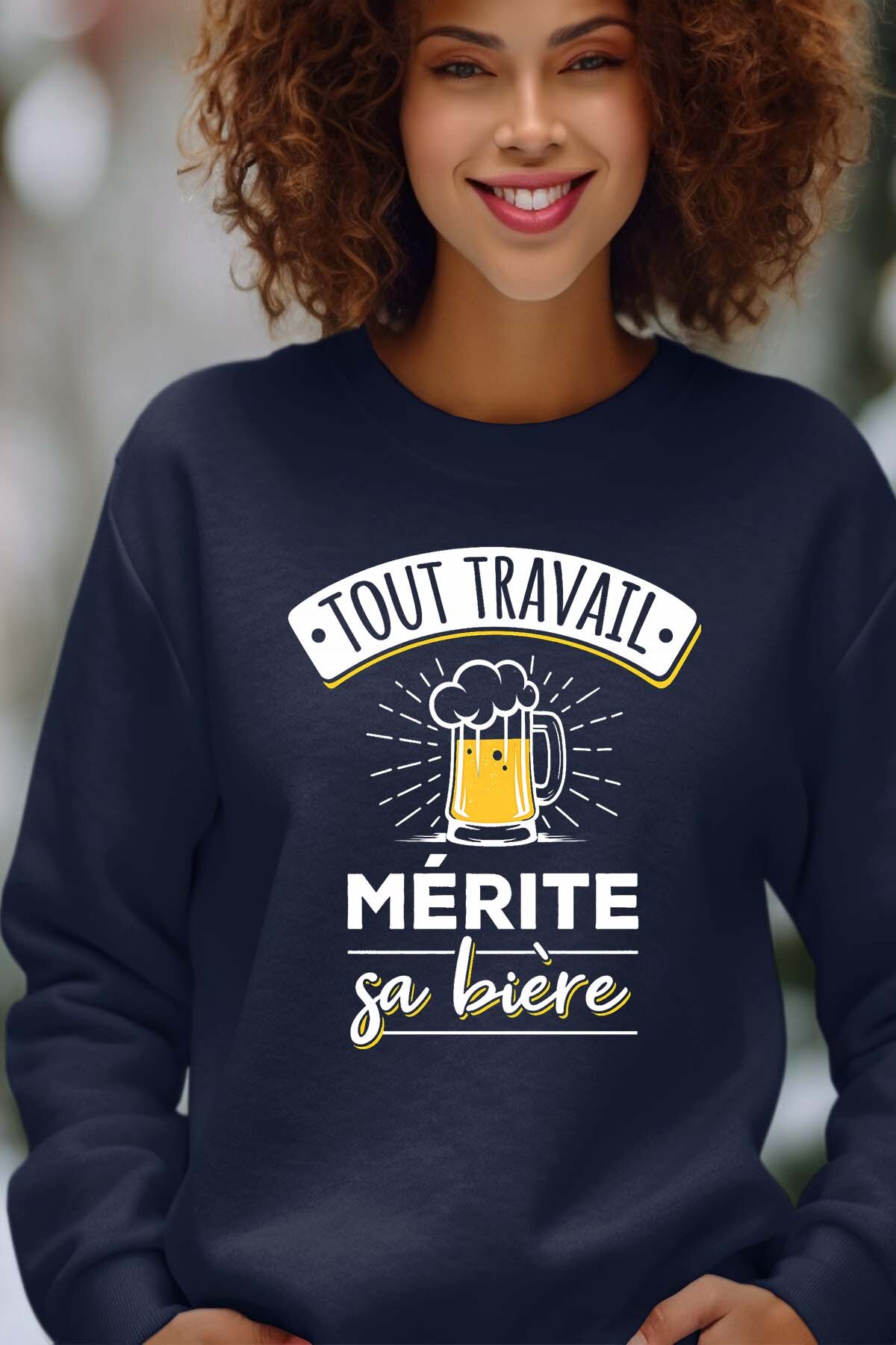 Großhändler I.A.L.D FRANCE - Arbeit verdient Bier V2 - Damen Rundhals-Sweatshirt