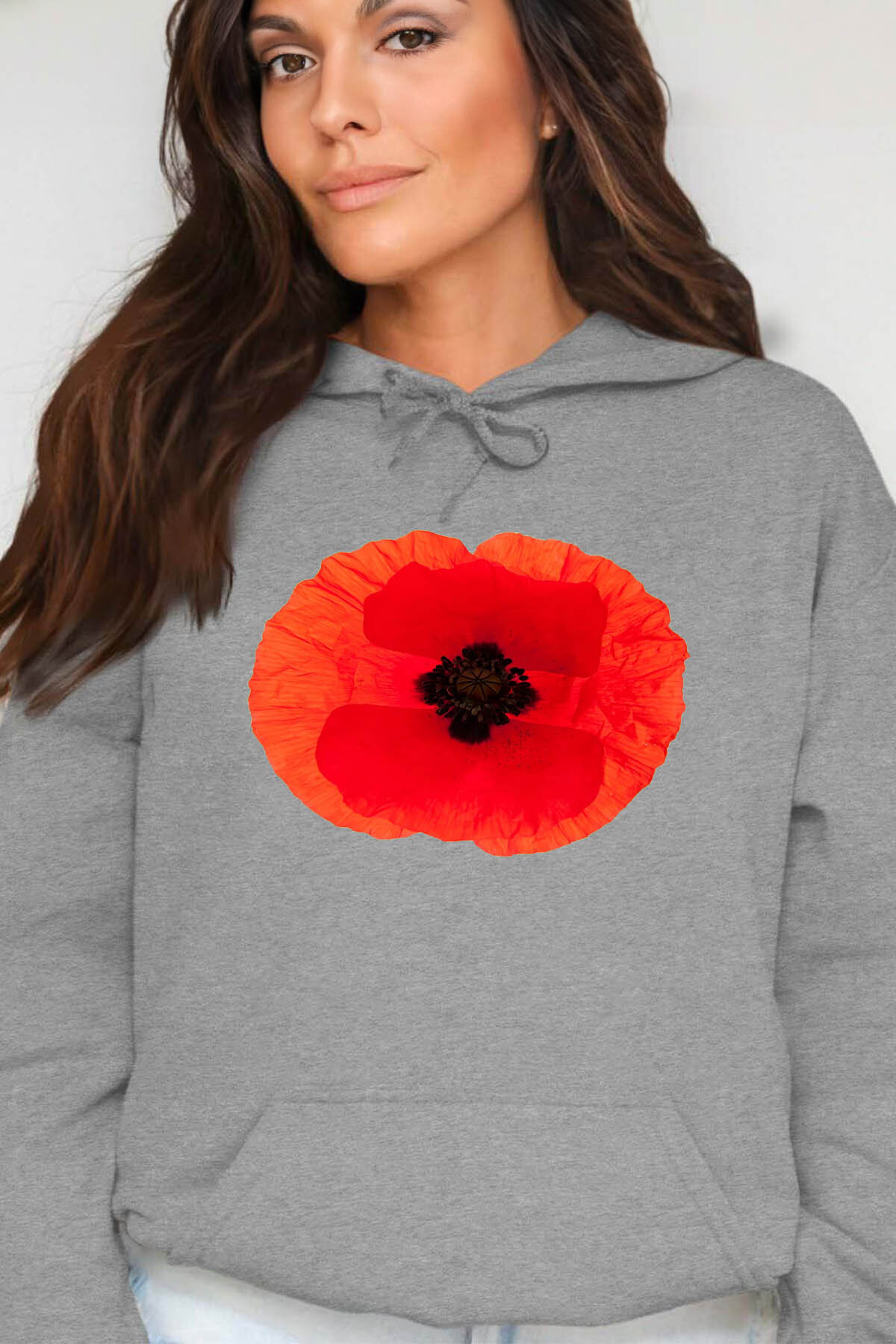 Grossista I.A.L.D FRANCE - Poppy rosso - felpa con cappuccio da donna