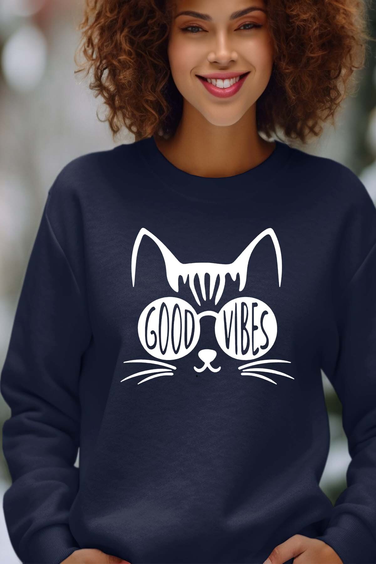 Grossiste I.A.L.D FRANCE - Catz good vibe - Sweat Col Rond Femme
