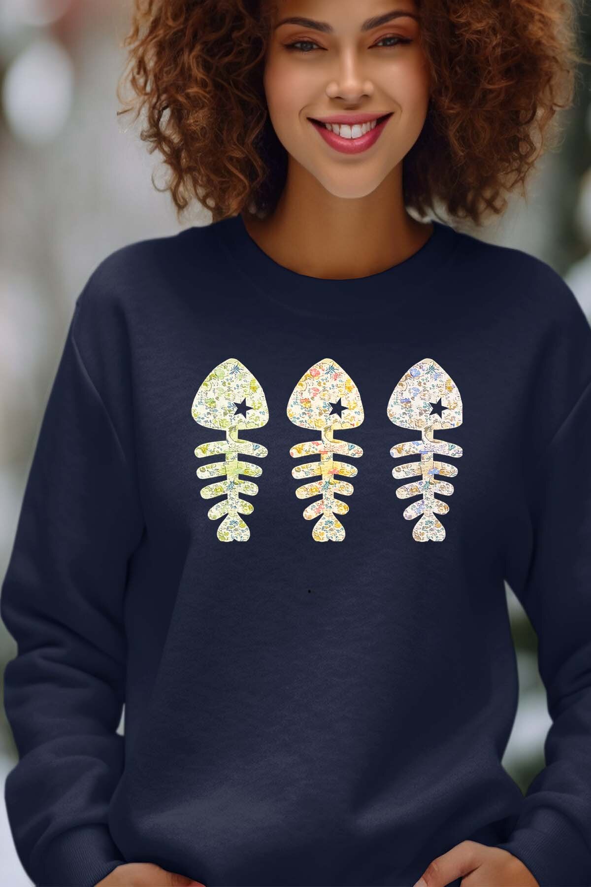 Mayorista I.A.L.D FRANCE - Espina de pescado floral - Sudadera con cuello redondo para mujer