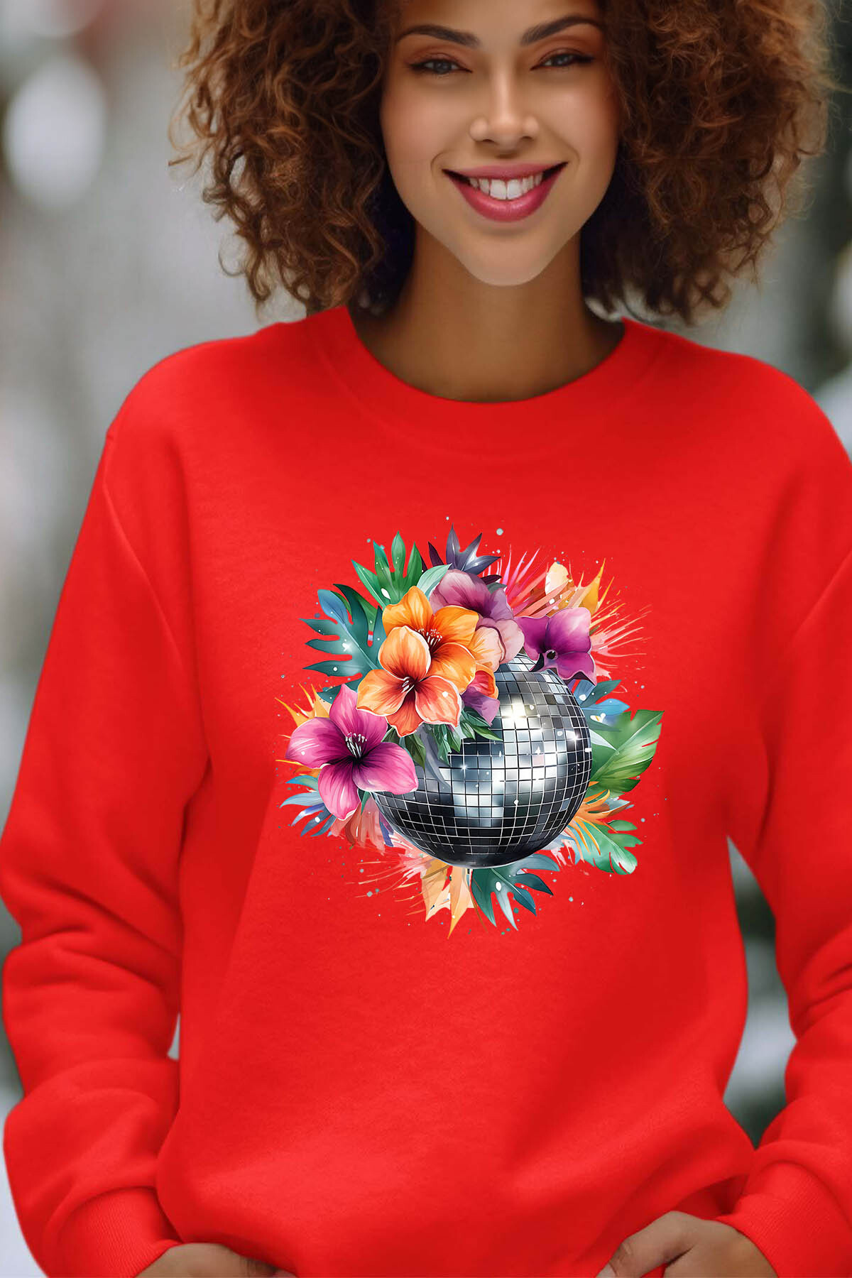 Großhändler I.A.L.D FRANCE - Blumenball - Rundes Hals -Sweatshirt von Frauen -