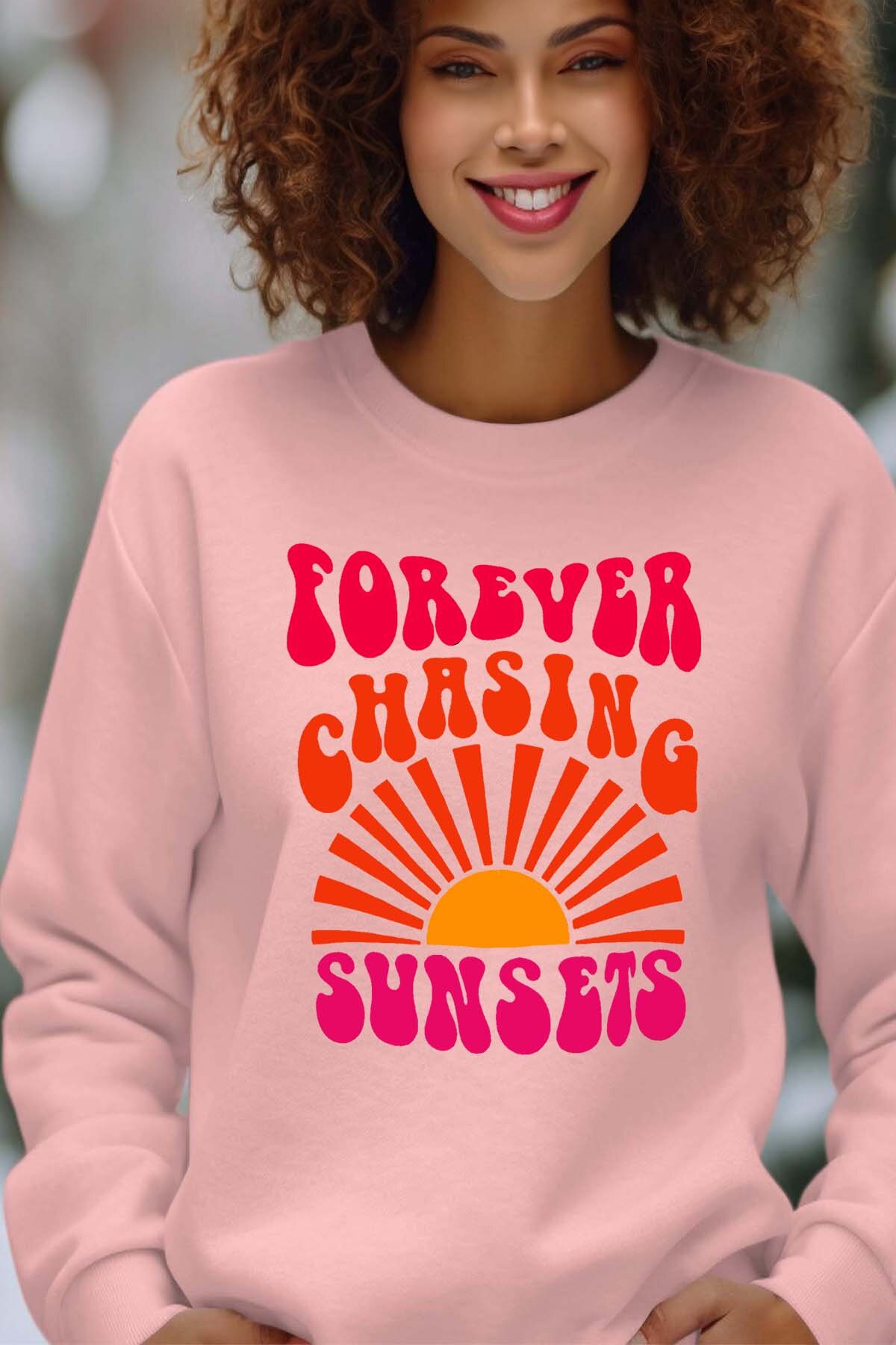 Mayorista I.A.L.D FRANCE - Persiguiendo el atardecer para siempre - Sudadera con cuello redondo Mujer