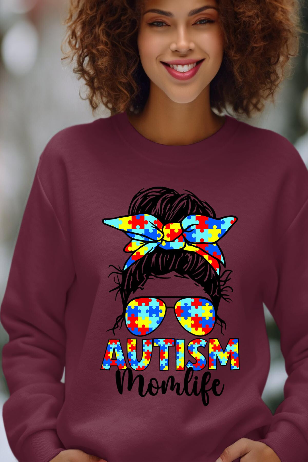 Großhändler I.A.L.D FRANCE - Autismus Momlife - Rundes Hals -Sweatshirt von Frauen
