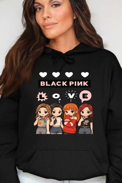 Grossiste I.A.L.D FRANCE - Black Pink Love - Sweat Capuche Femme Grossiste I.A.L.D FRANCE - Black Pink Love - Sweat Capuche Femme