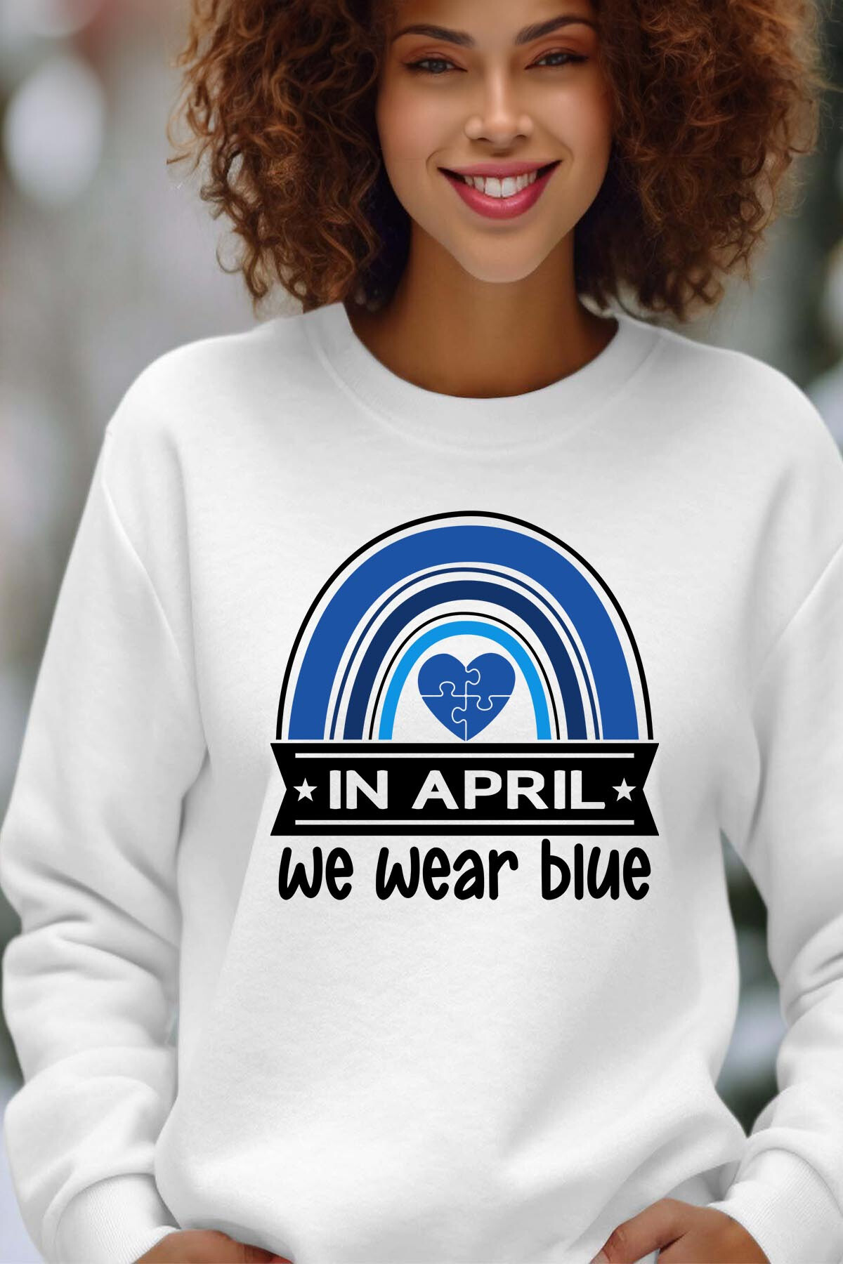 Großhändler I.A.L.D FRANCE - April Wear Blue - Damens runder Nacken -Sweatshirt