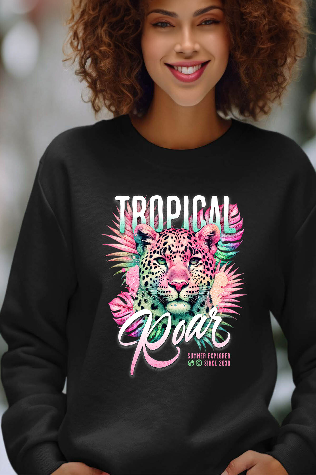 Großhändler I.A.L.D FRANCE - Tropical Roar - Rundes Hals -Sweatshirt von Frauen
