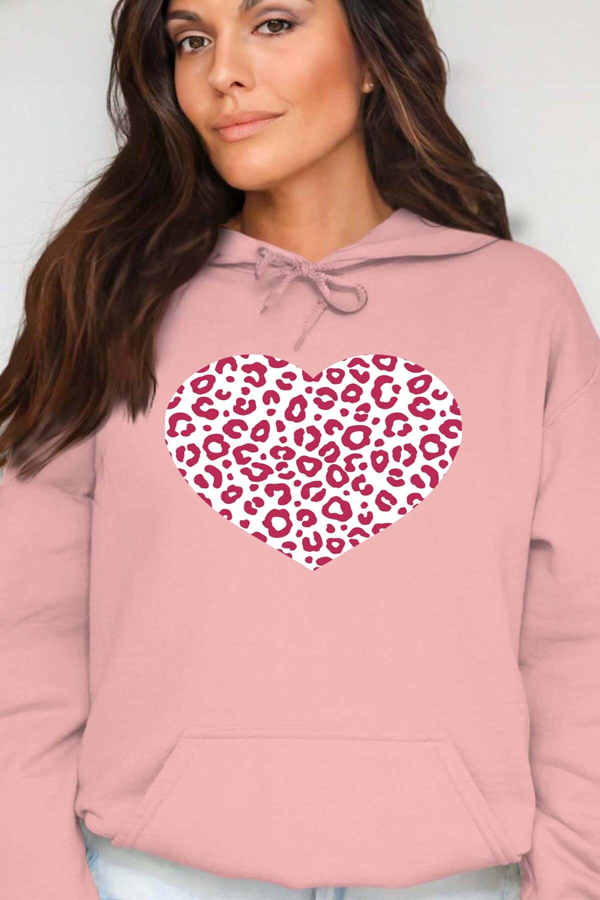 Mayorista I.A.L.D FRANCE - Corazón de leopardo - Sudadera con capucha Mujer