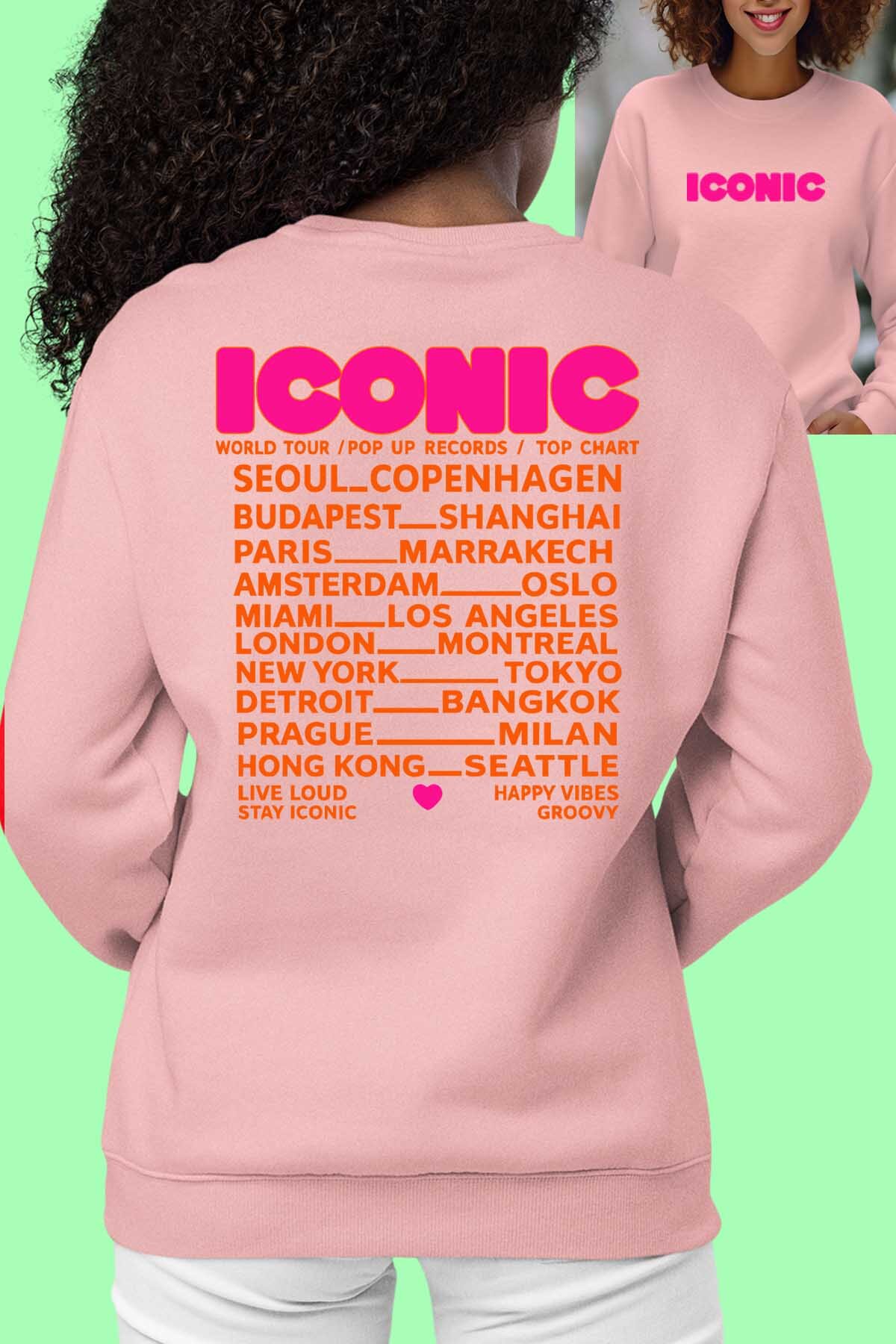 Mayorista I.A.L.D FRANCE - Icónico Fluo Naranja - Sudadera de cuello redondo para mujer