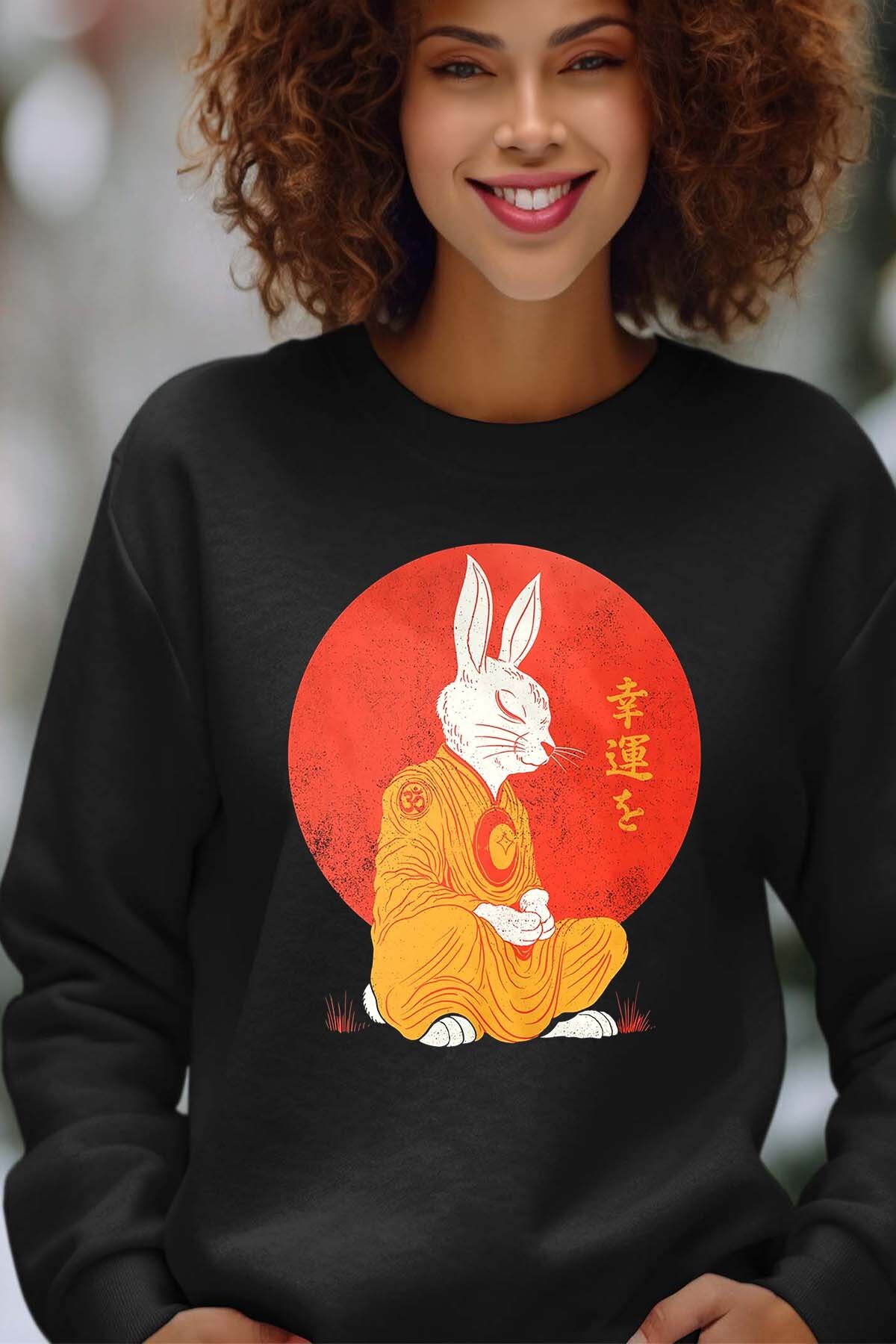 Grossista I.A.L.D FRANCE - Coniglio Meditazione - Felpa Girocollo Donna