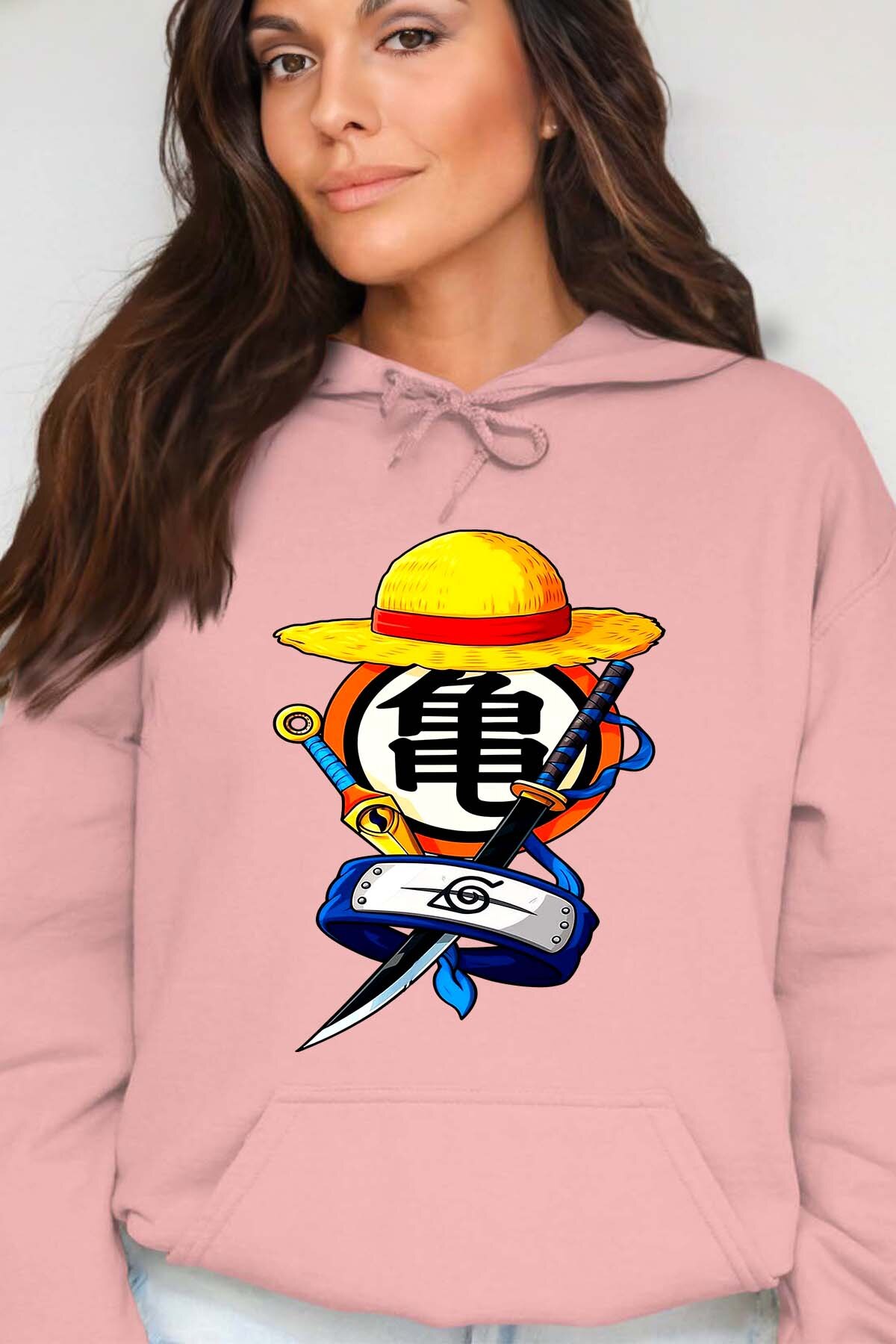 Grossista I.A.L.D FRANCE - Lufy goku naruto - Felpa con cappuccio Donna