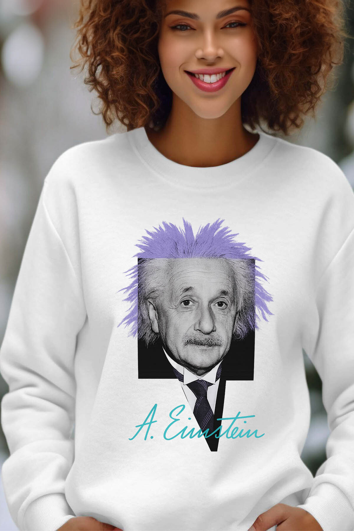 Grossista I.A.L.D FRANCE - Einstein Violets - Female Round Neck Feltshirt
