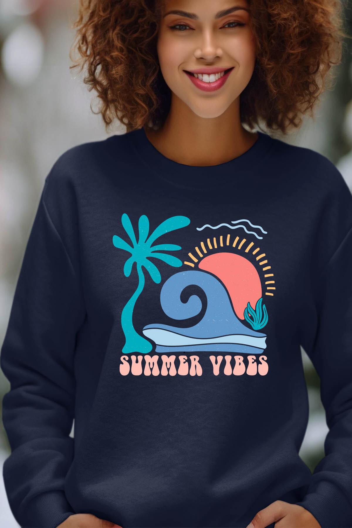 Grossiste I.A.L.D FRANCE - Summer vibes - Sweat Col Rond Femme