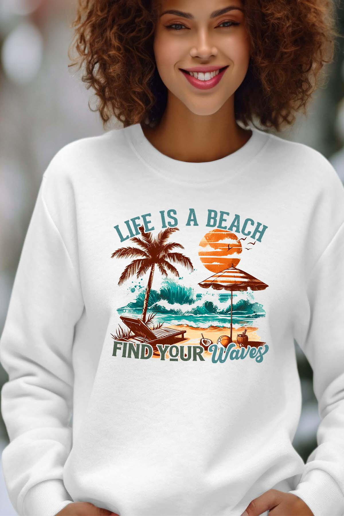 Großhändler I.A.L.D FRANCE - Finde Wellen - Rundhals-Sweatshirt Frau