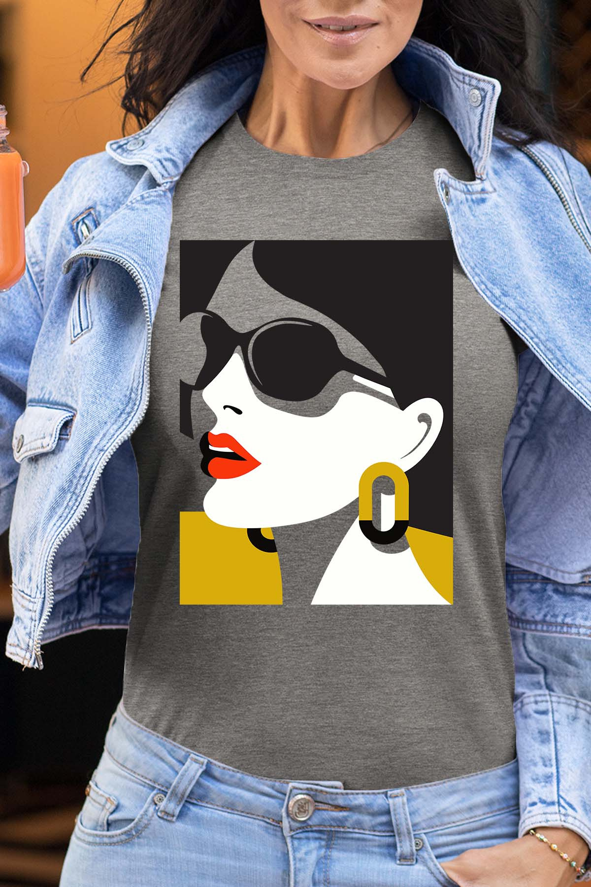 Mayorista I.A.L.D FRANCE - Cara azul V25 - Camiseta mujer