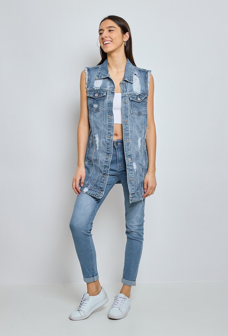 Wholesaler I Dodo - Denim sleeveless jacket
