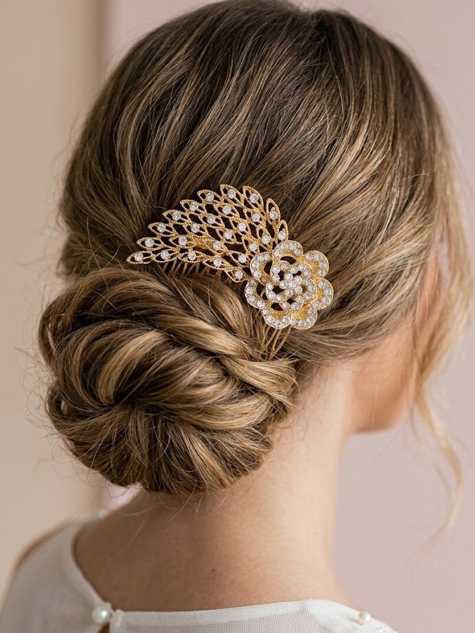 Grossiste I.L JOLI B - Broche Peigne À Cheveux Mariage En Métal Fantaisie