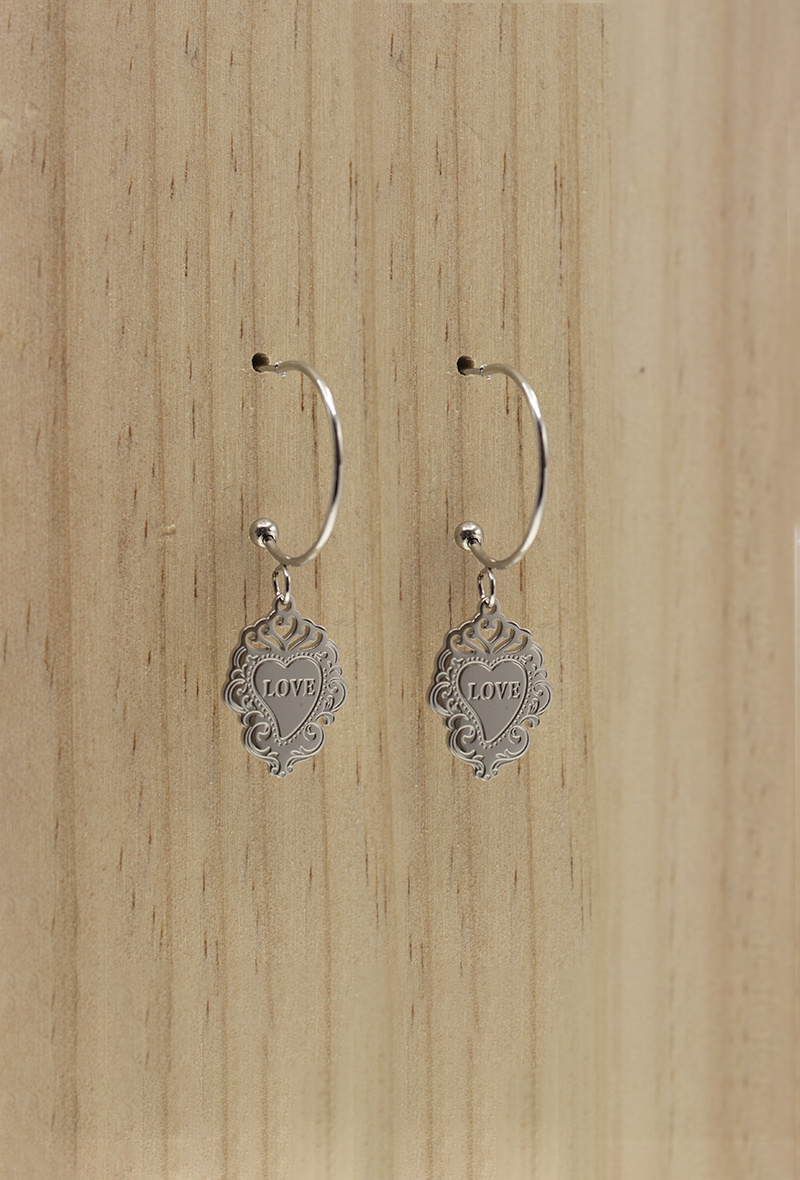Grossiste I.L JOLI B - BOUCLE D'OREILLE ACIER INOXYDABLE