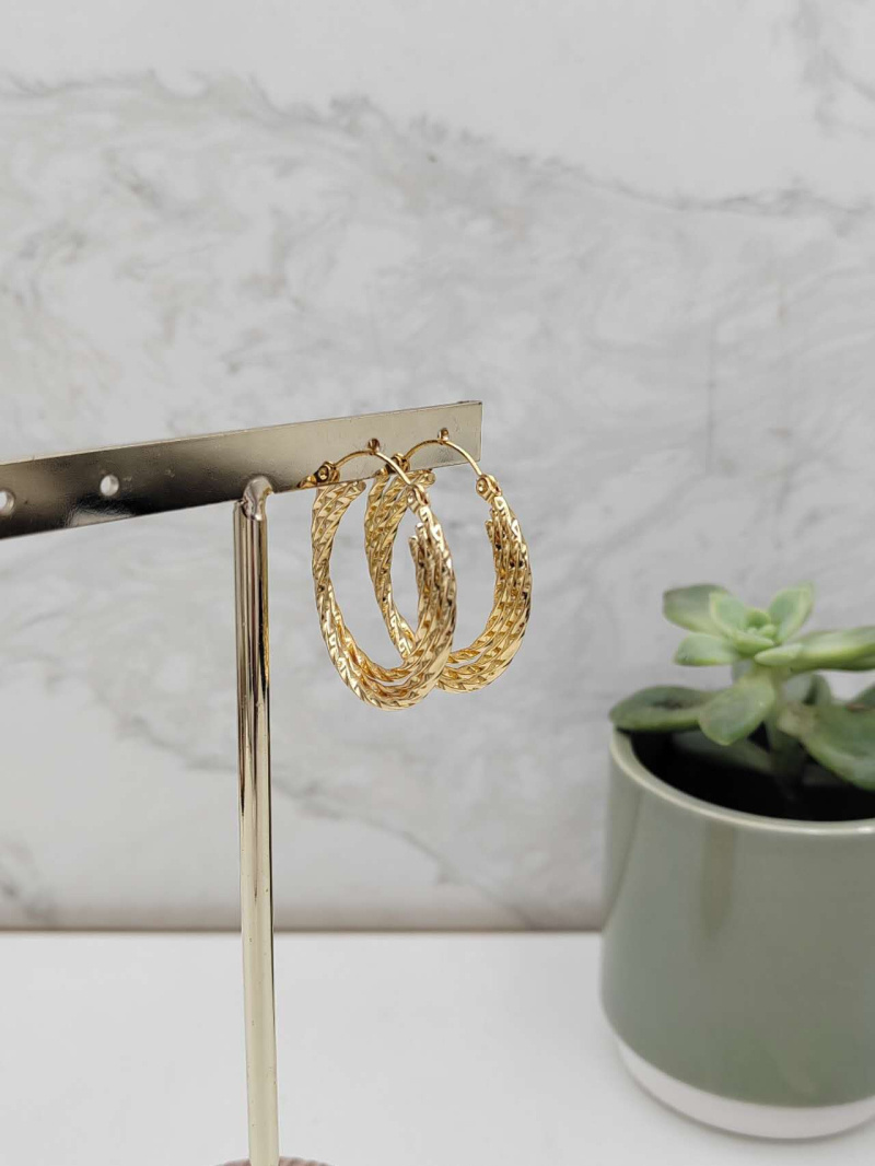 Wholesaler I.L JOLI B - STAINLESS STEEL CREOLE EARRING