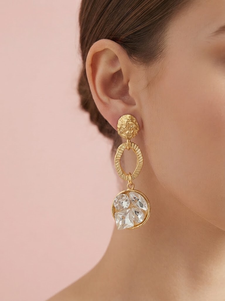 Grossiste I.L JOLI B - Boucle d'oreille pendante en métal fantaisie
