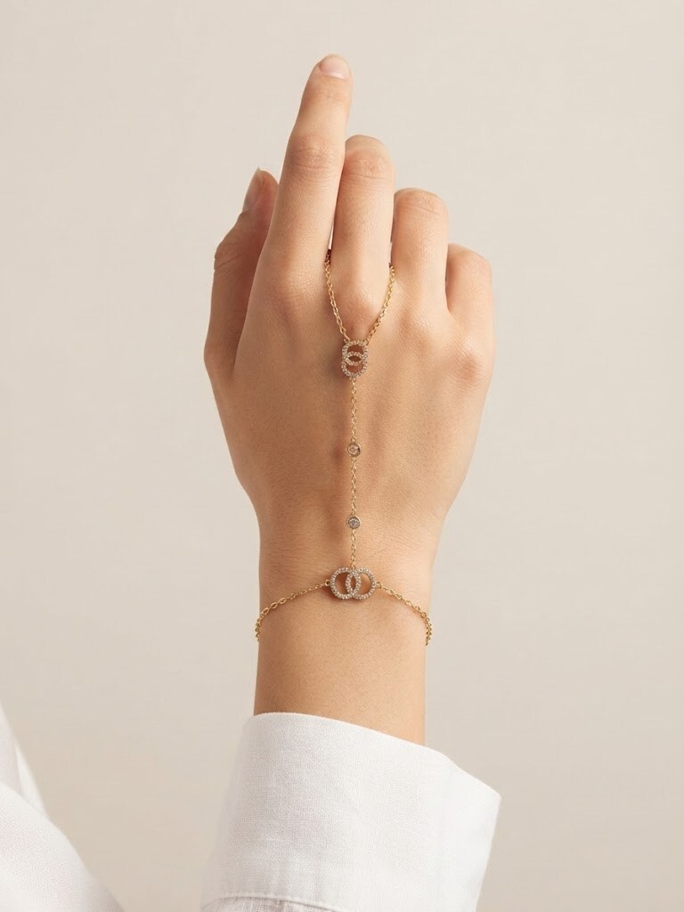 Grossiste I.L JOLI B - Bracelet chaine de main en acier inoxydable