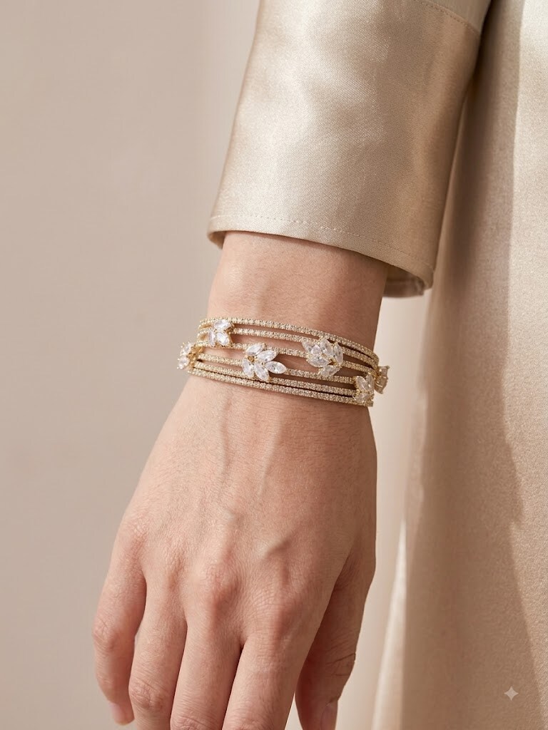 Grossista I.L JOLI B - Bracciale rigido in metallo per serate eleganti