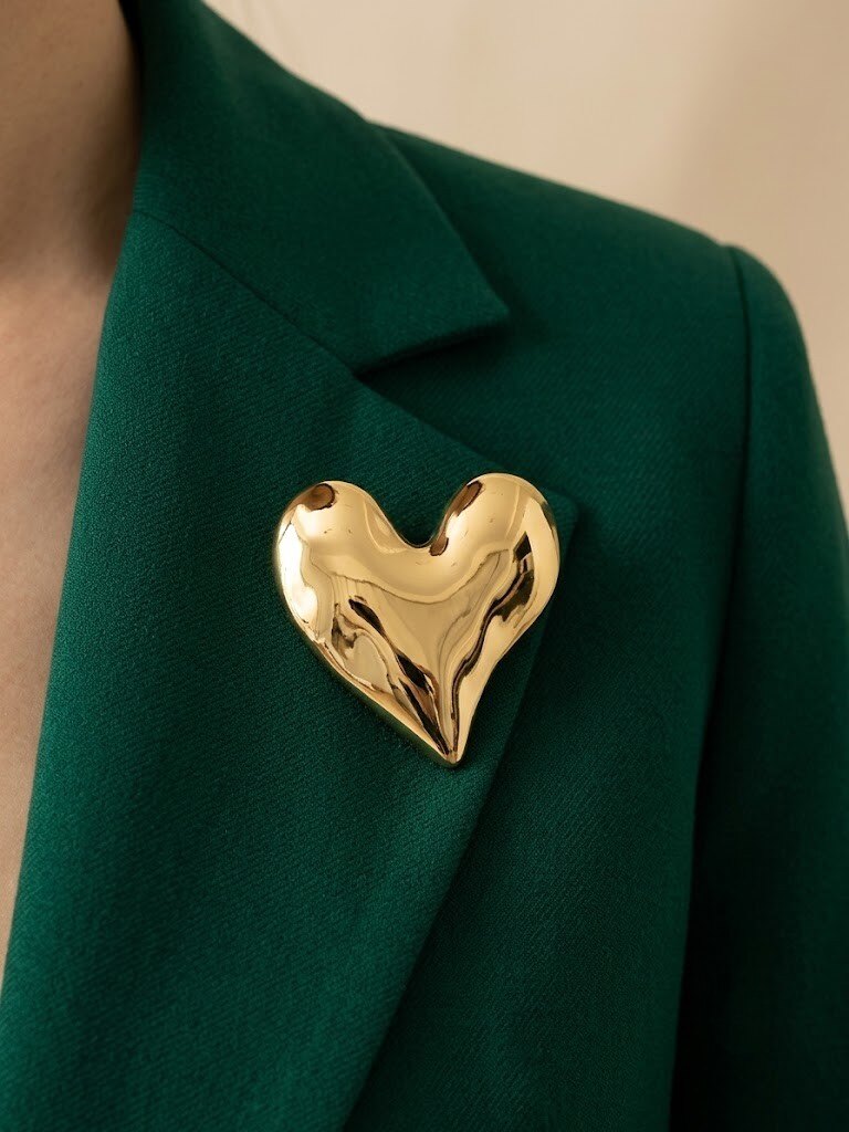 Großhändler I.L JOLI B - Herz-Brosche aus Edelstahl