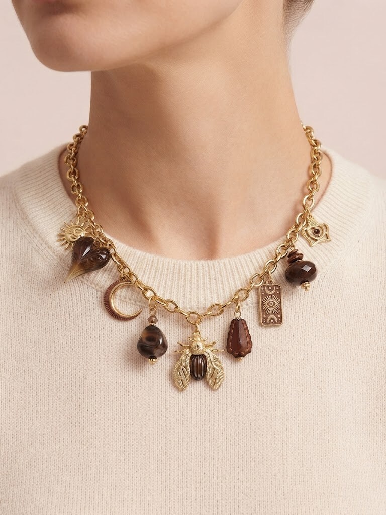 Mayorista I.L JOLI B - Collar de acero inoxidable con colgante de resina