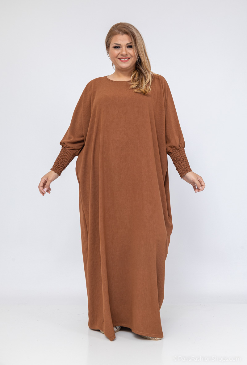 Grossiste I'Mod - Abaya papillon  à manches smockées en jazz