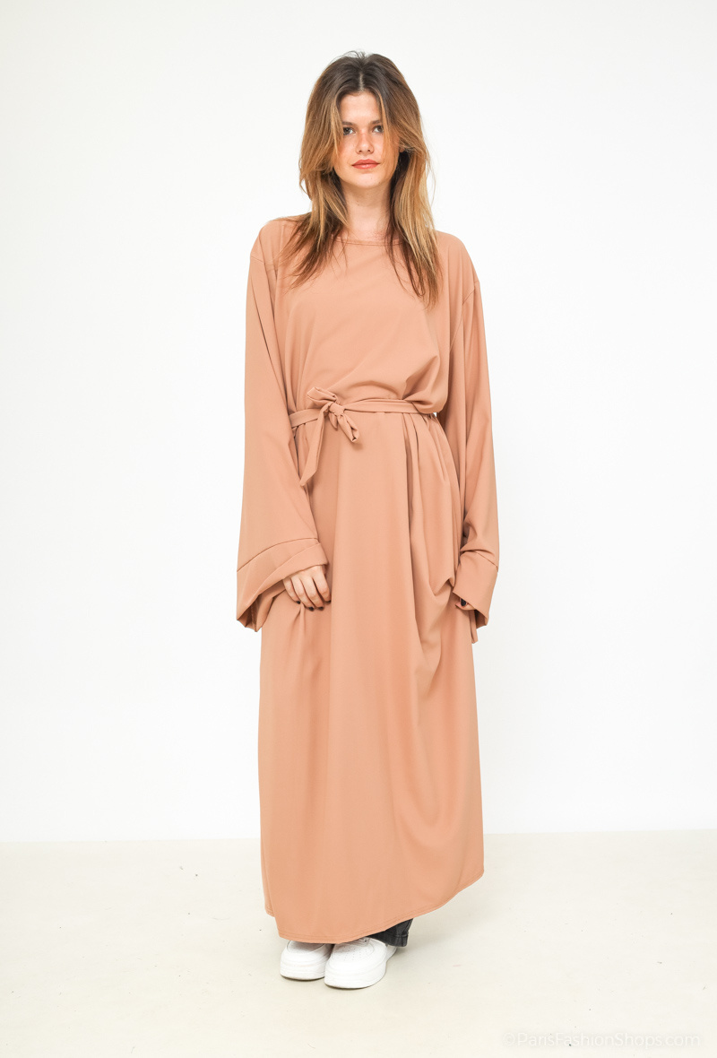 Grossiste I'Mod - Abaya manches kimono en soie de médine