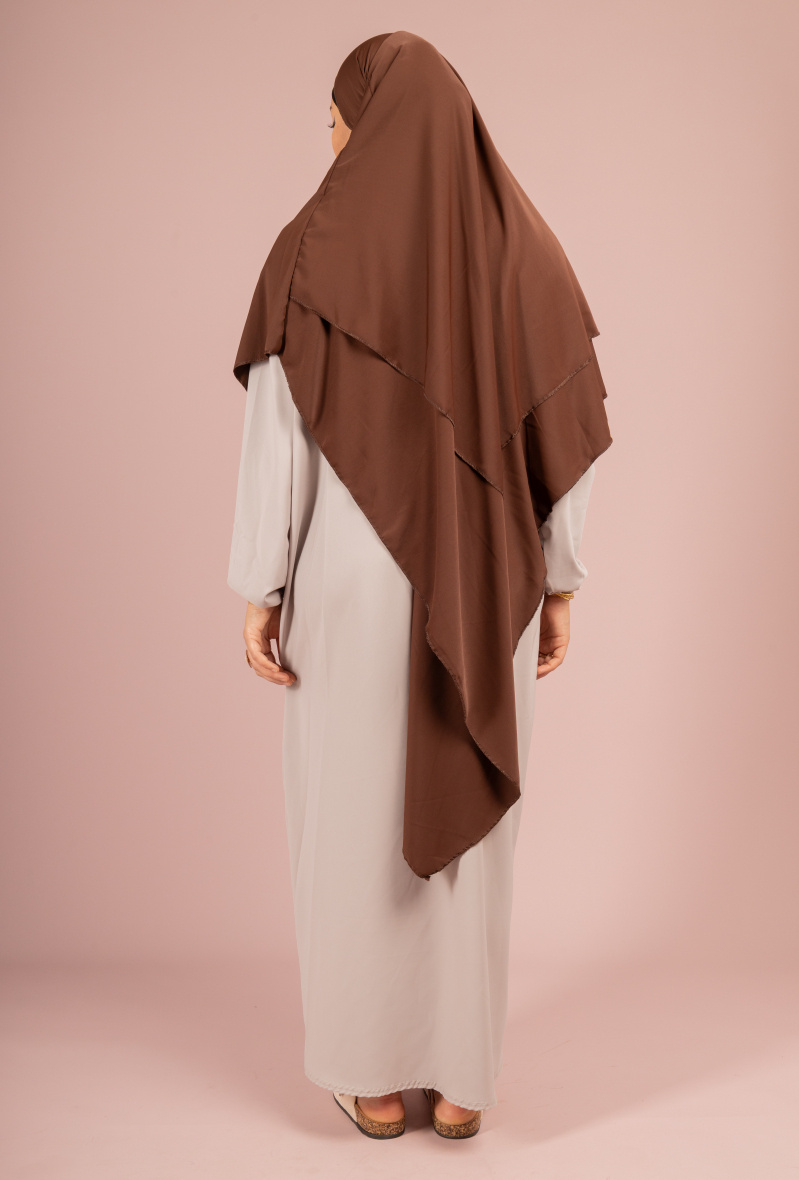 Grossiste I'Mod - Khimar long 2 voiles en soie de médine
